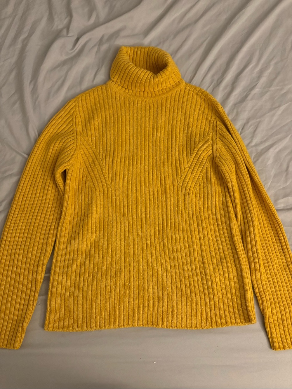 Liz Claiborne Bright Yellow Ribbed Turtleneck Sweater